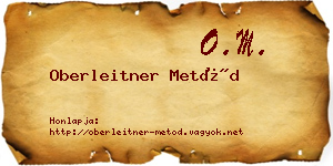 Oberleitner Metód névjegykártya